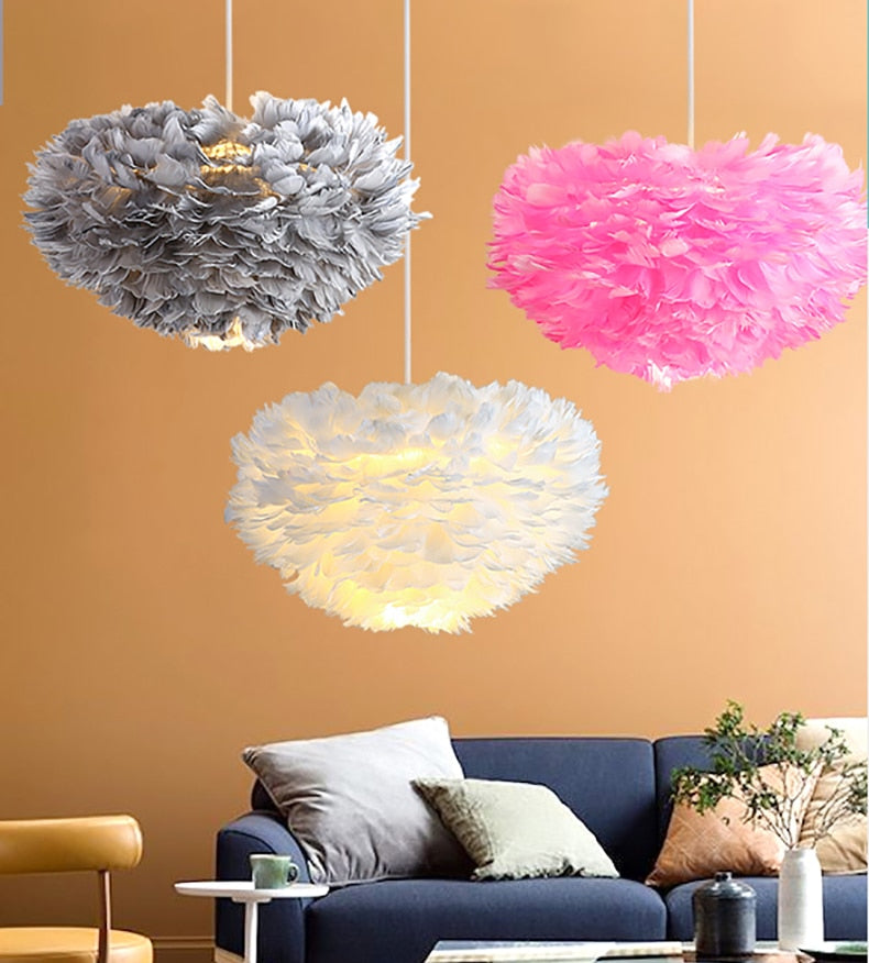 Nordic Style Feather Chandelier Lamp-navacava.com