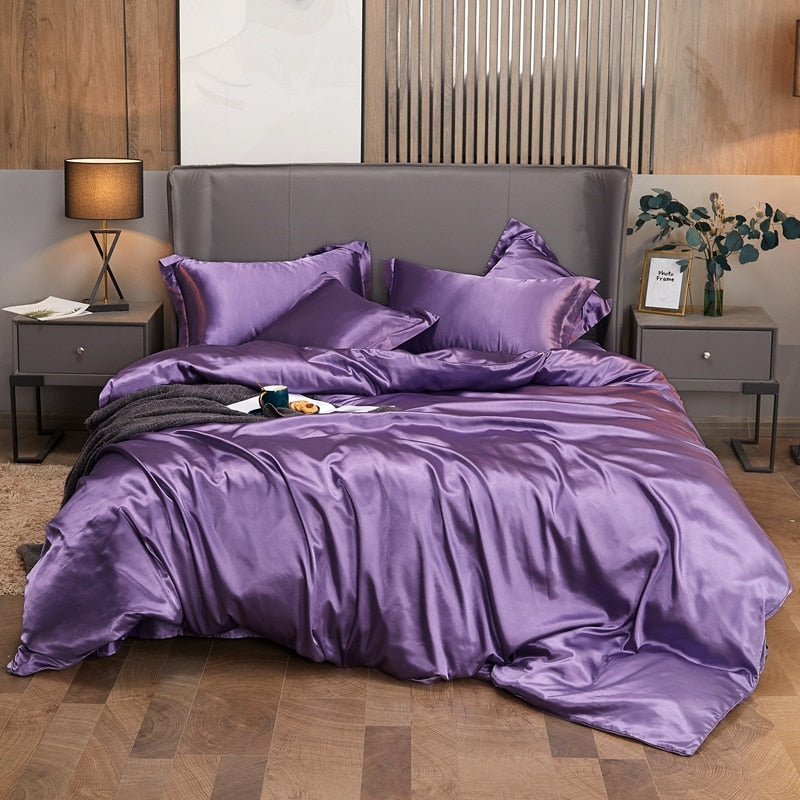 Mulberry Silk Satin Bed Sheet - Twin, Full, Queen, King