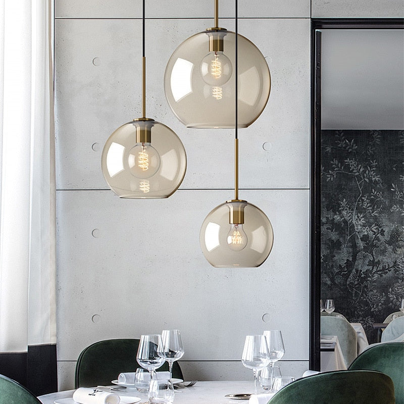 Contemporary Glass Hanging Pendant Light