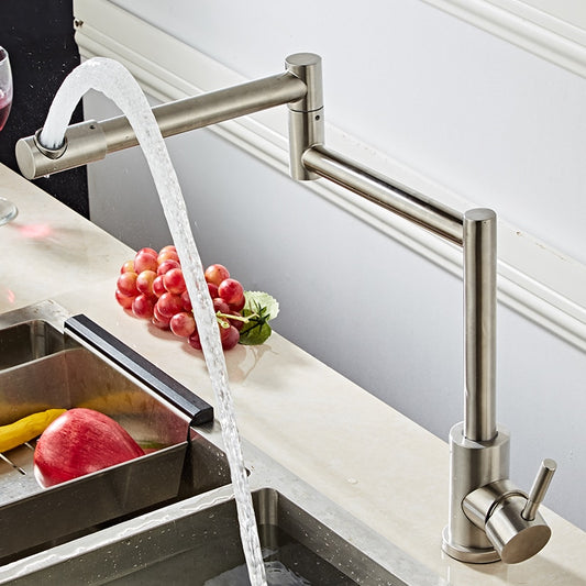 360 Degree Swivel Single Handle Folding Kitchen Faucet