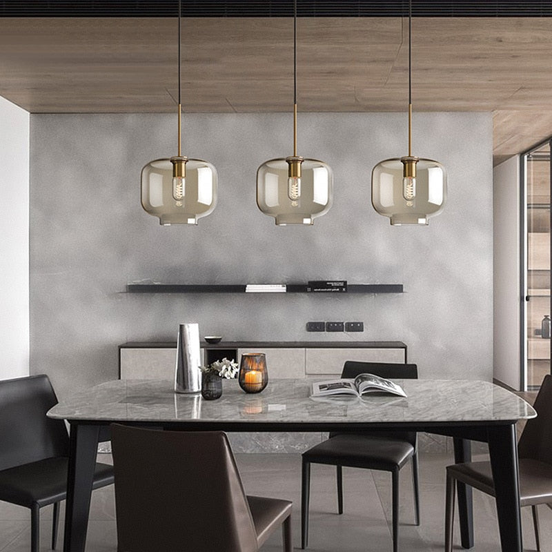 Contemporary Glass Hanging Pendant Light