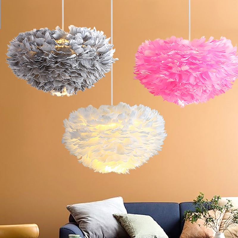 Nordic Style Feather Chandelier Lamp-navacava.com