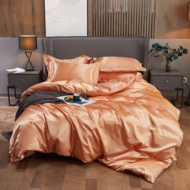 Mulberry Silk Satin Bed Sheet - Twin, Full, Queen, King