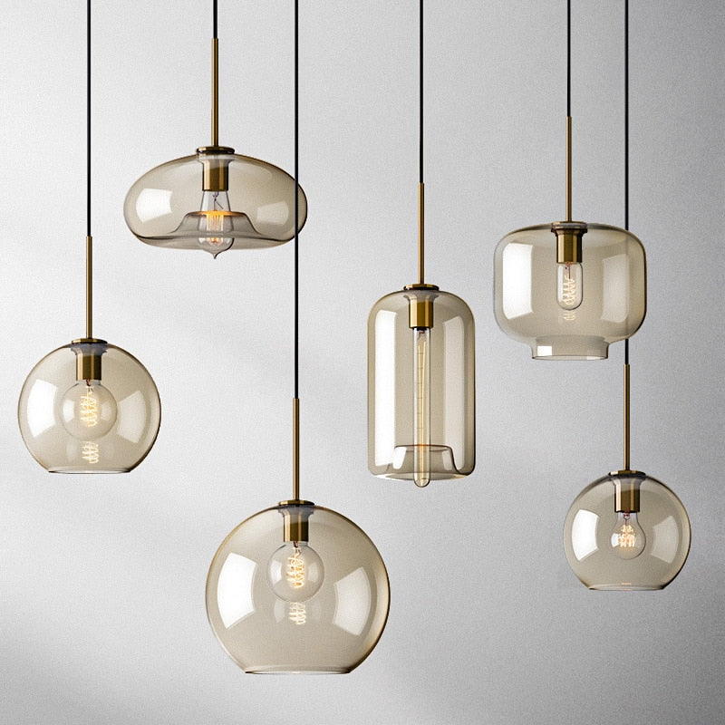 Contemporary Glass Hanging Pendant Light