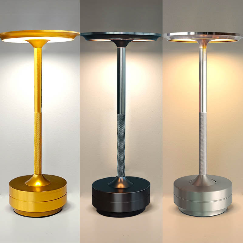 Carved Metal Cordless Table Lamp