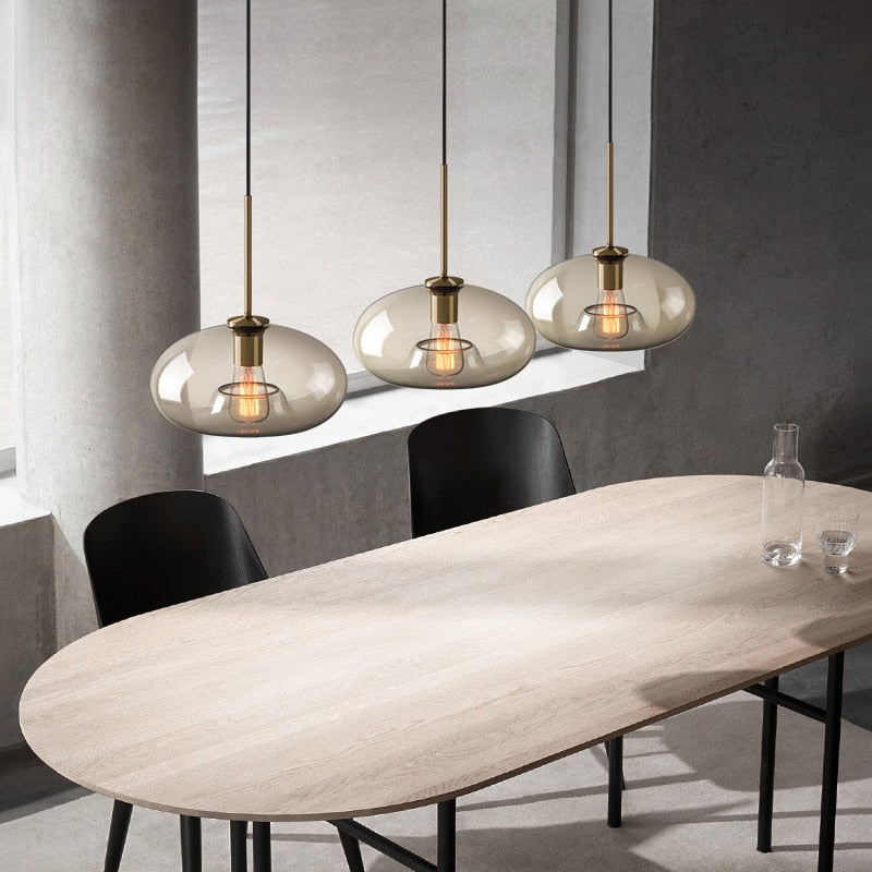 Contemporary Glass Hanging Pendant Light