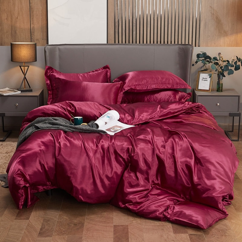 Mulberry Silk Satin Bed Sheet - Twin, Full, Queen, King