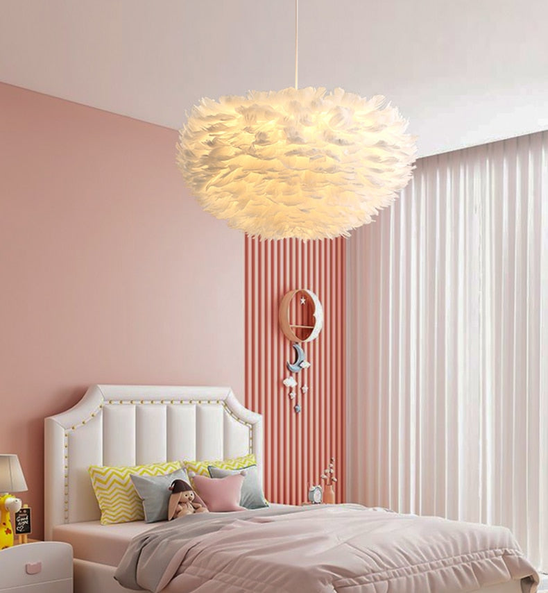 Nordic Style Feather Chandelier Lamp-navacava.com