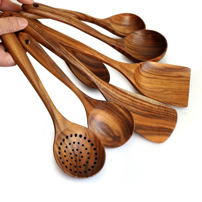 Natural Wood Kitchen Spoon Set-navacava.com