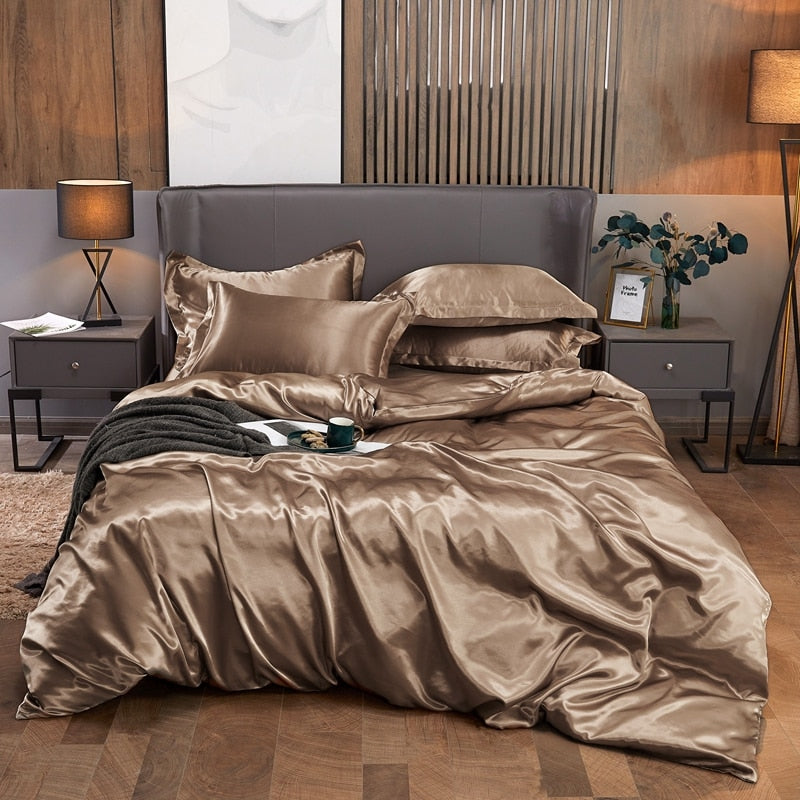 Mulberry Silk Satin Bed Sheet - Twin, Full, Queen, King