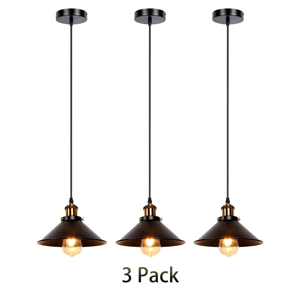 Retro loft LED Black Pendant Hanging Lamp