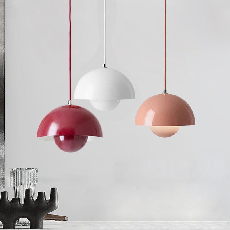 Solid Color Flower Pot Pendant Light