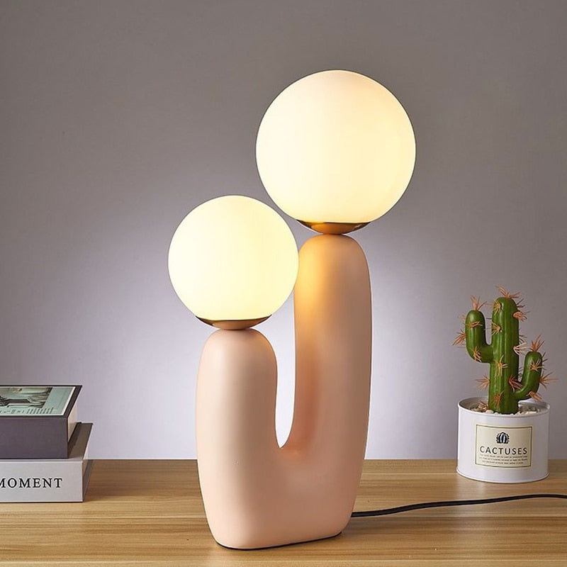 Double Head Nordic Cactus Table Lamp