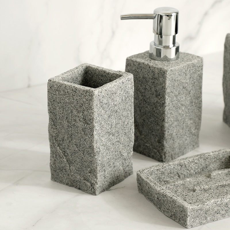 4-Piece Granite Stone Bathroom Set-navacava.com