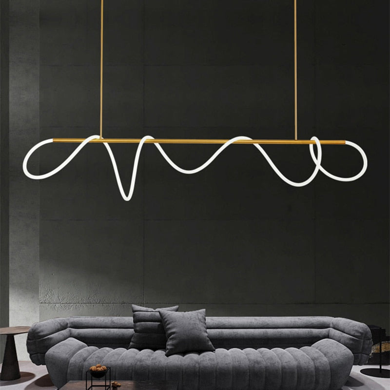 Linear LED Pendant Light - Modern Ceiling Fixture for Kitchen, Dining Room, and Living Areas