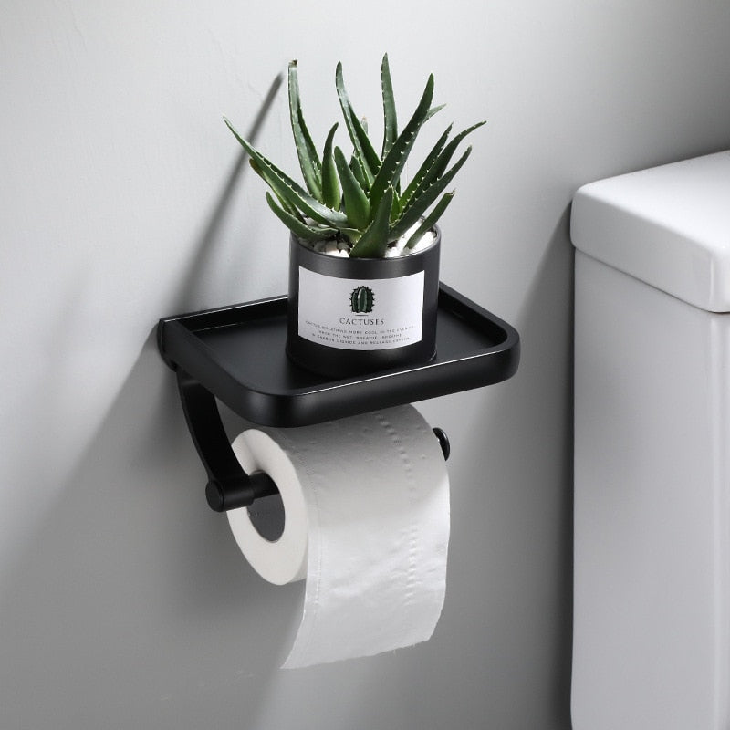 Stainless Steel Toilet Paper Holder With Storage-navacava.com