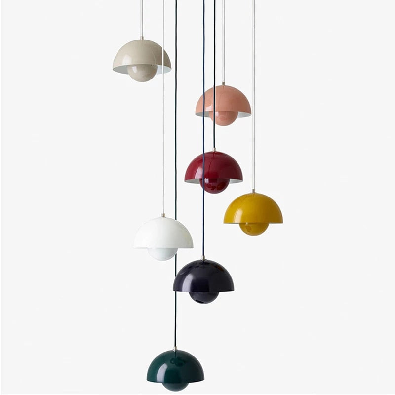 Solid Color Flower Pot Pendant Light