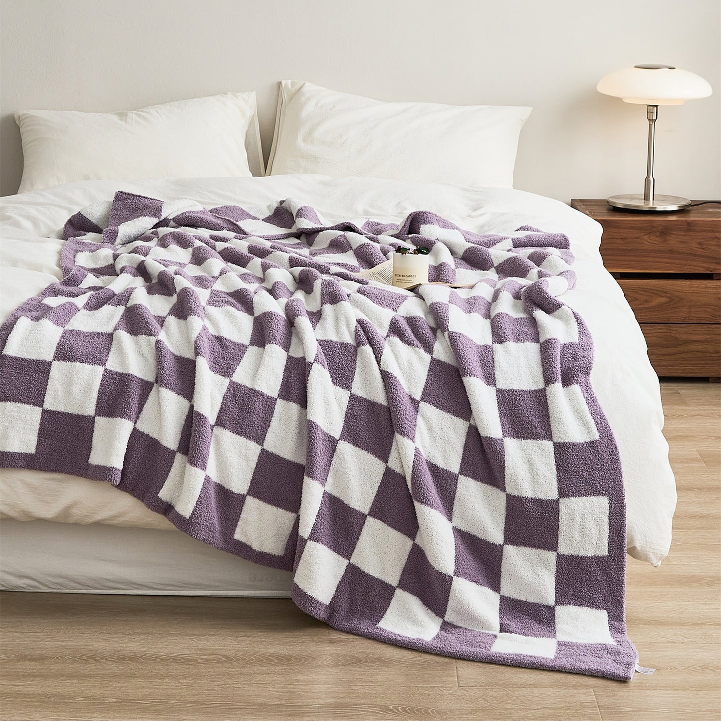 Checkerboard Microfiber Throw Blanket Decorative Couch