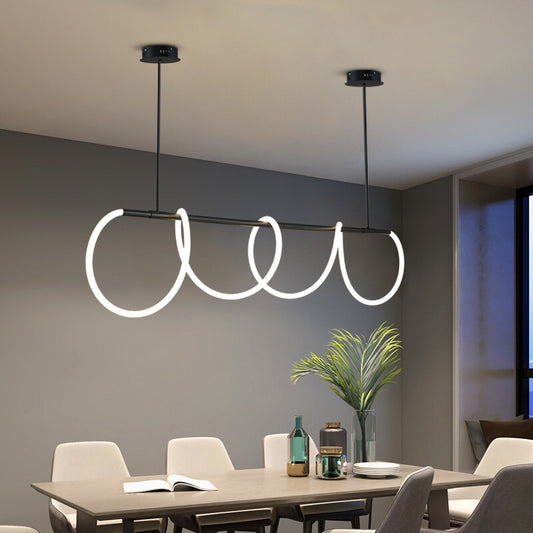 Linear LED Pendant Light - Modern Ceiling Fixture for Kitchen, Dining Room, and Living Areas