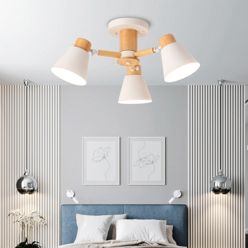 Nordic Solid  Wood Macaron Chandelier