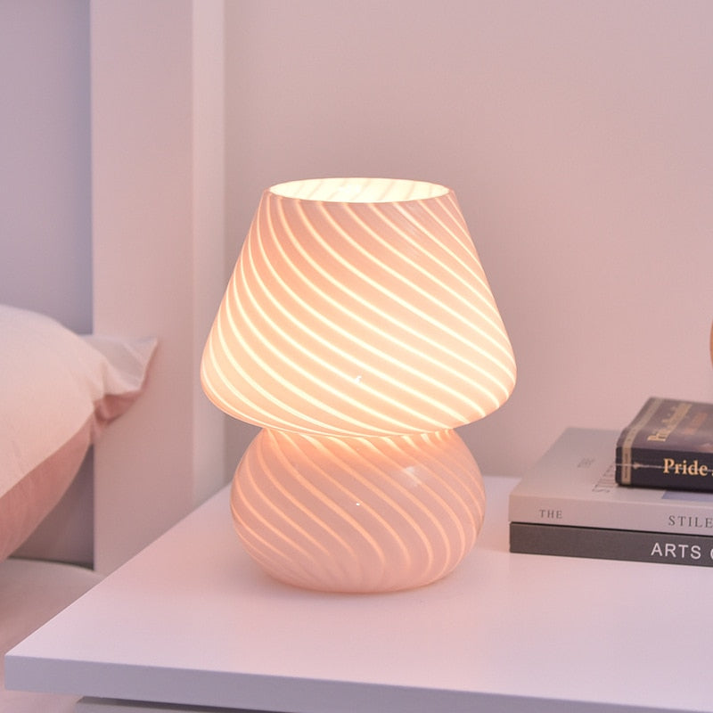 Korean Style Glass Bedside Table Lamp