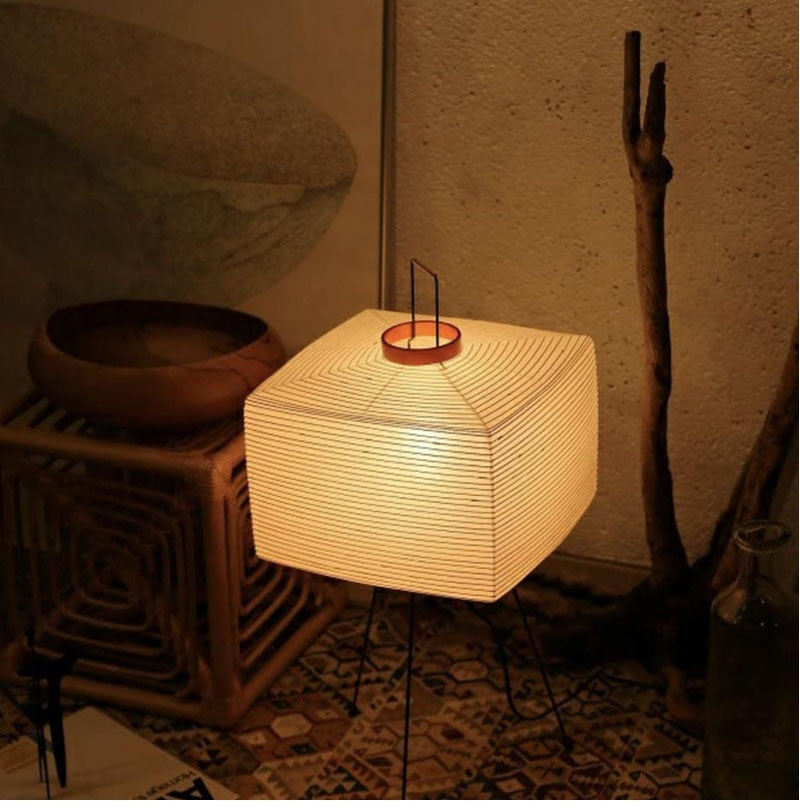 Japanese Akari Rice Paper Square Floor Lamp