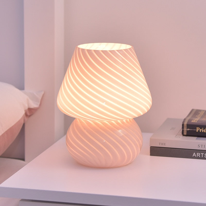 Korean Style Glass Bedside Table Lamp