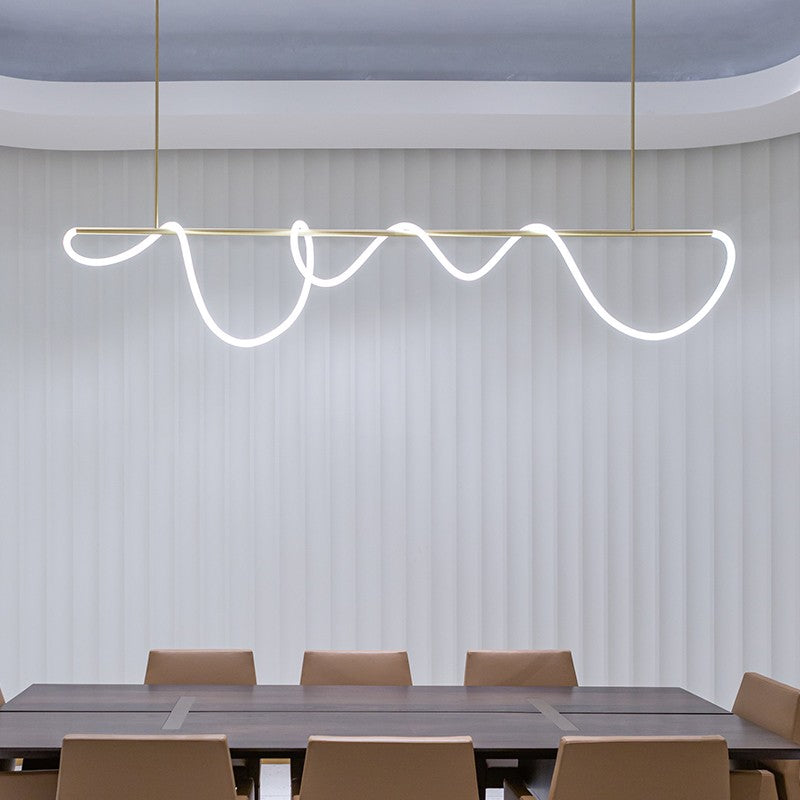 Linear LED Pendant Light - Modern Ceiling Fixture for Kitchen, Dining Room, and Living Areas