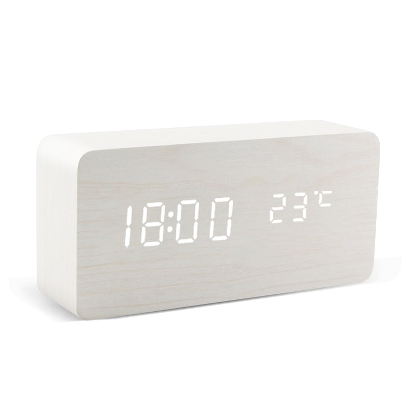 LED Wooden Minimalistic Alarm Clock