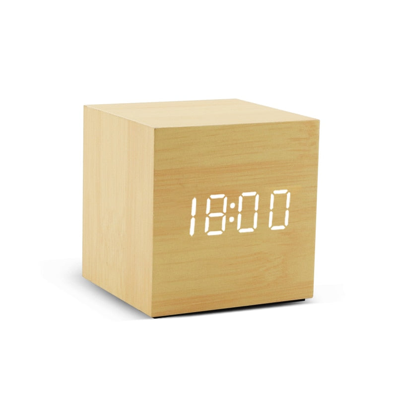 LED Wooden Minimalistic Alarm Clock