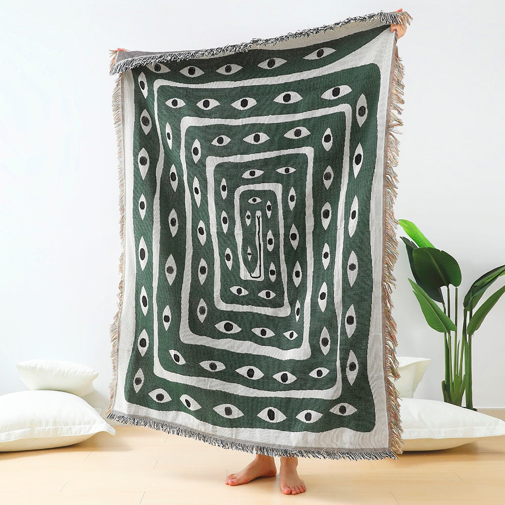 Snake Pattern Breathable Cotton Throw Blanket for Sofa Couch