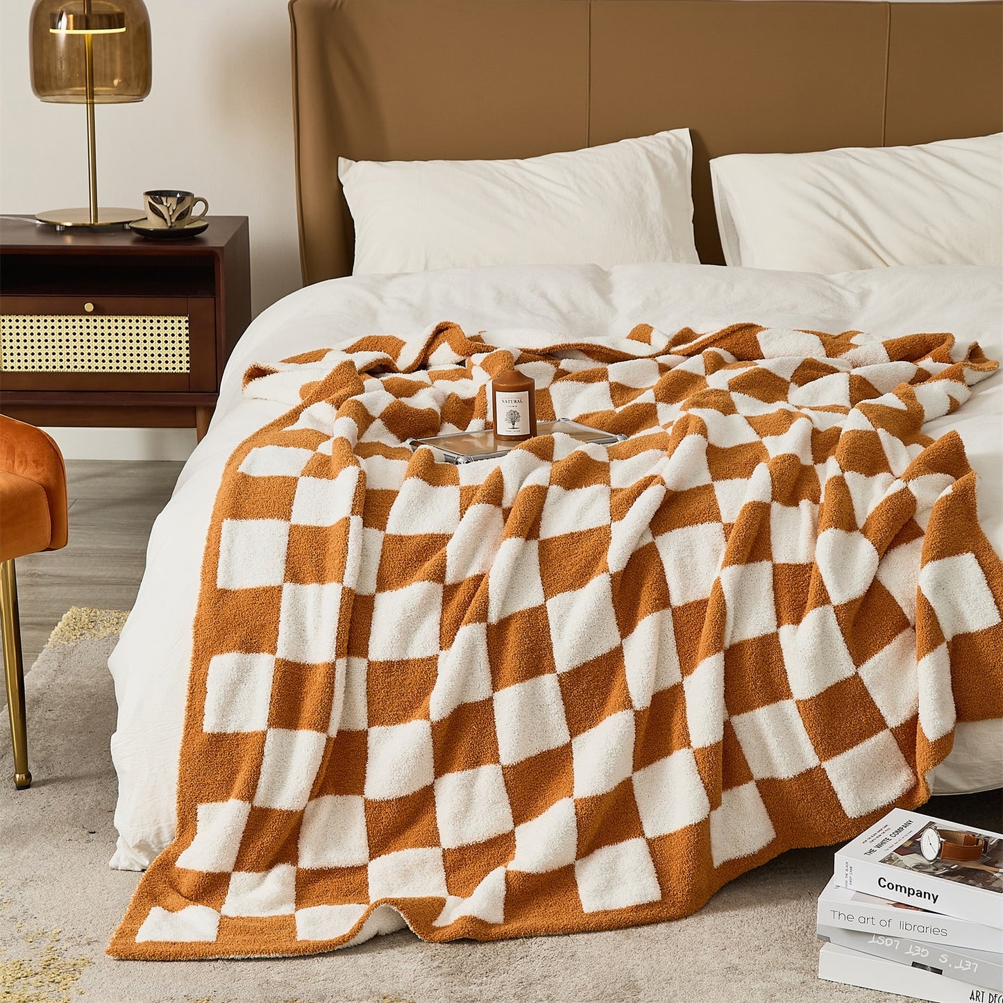 Checkerboard Microfiber Throw Blanket Decorative Couch