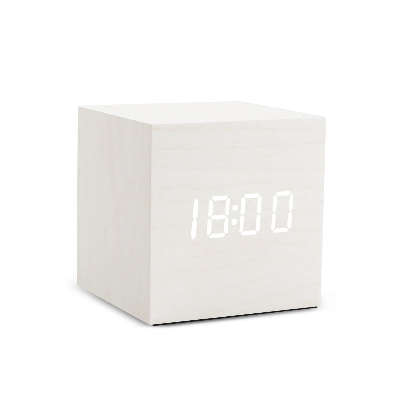 LED Wooden Minimalistic Alarm Clock