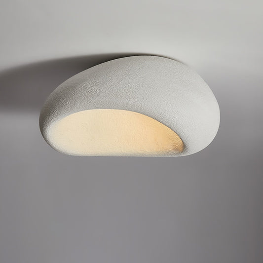 Japanese Wabi-Sabi Stone Style Flush Mount Ceiling Light