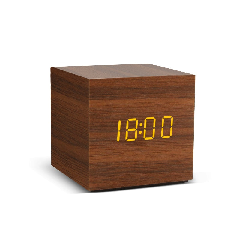 LED Wooden Minimalistic Alarm Clock