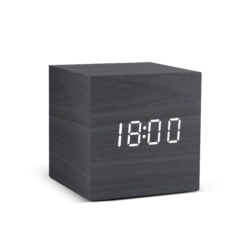 LED Wooden Minimalistic Alarm Clock