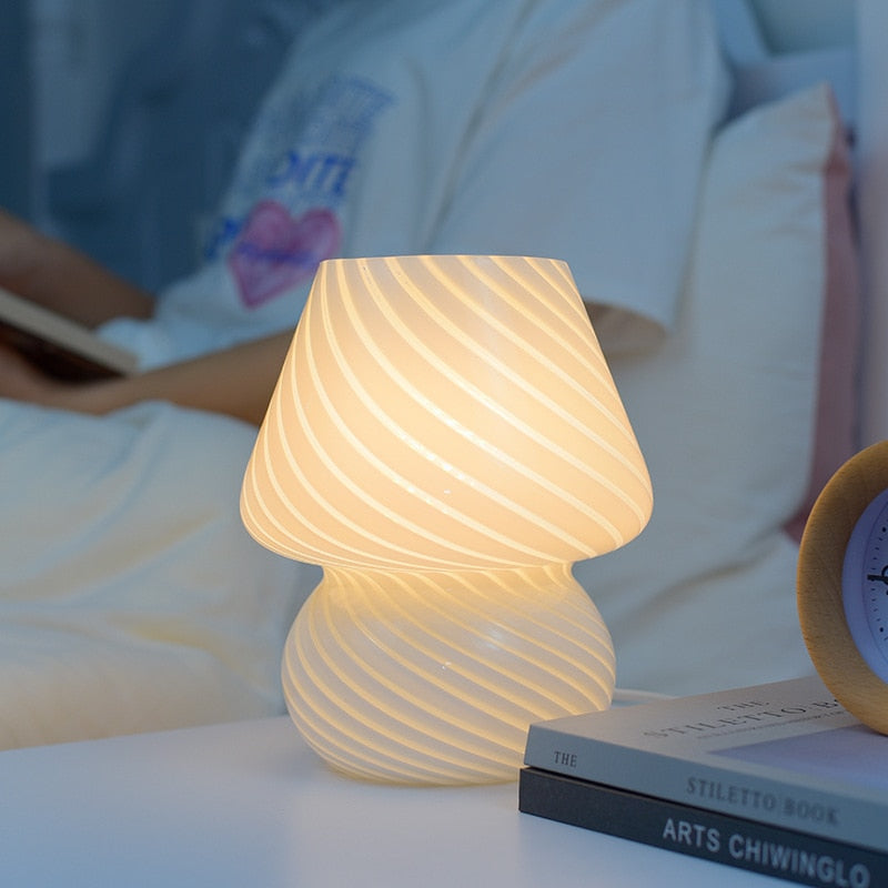 Korean Style Glass Bedside Table Lamp