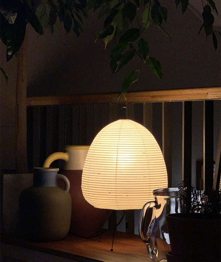 Akari Japanese Rice Paper Tripod Table Lamp