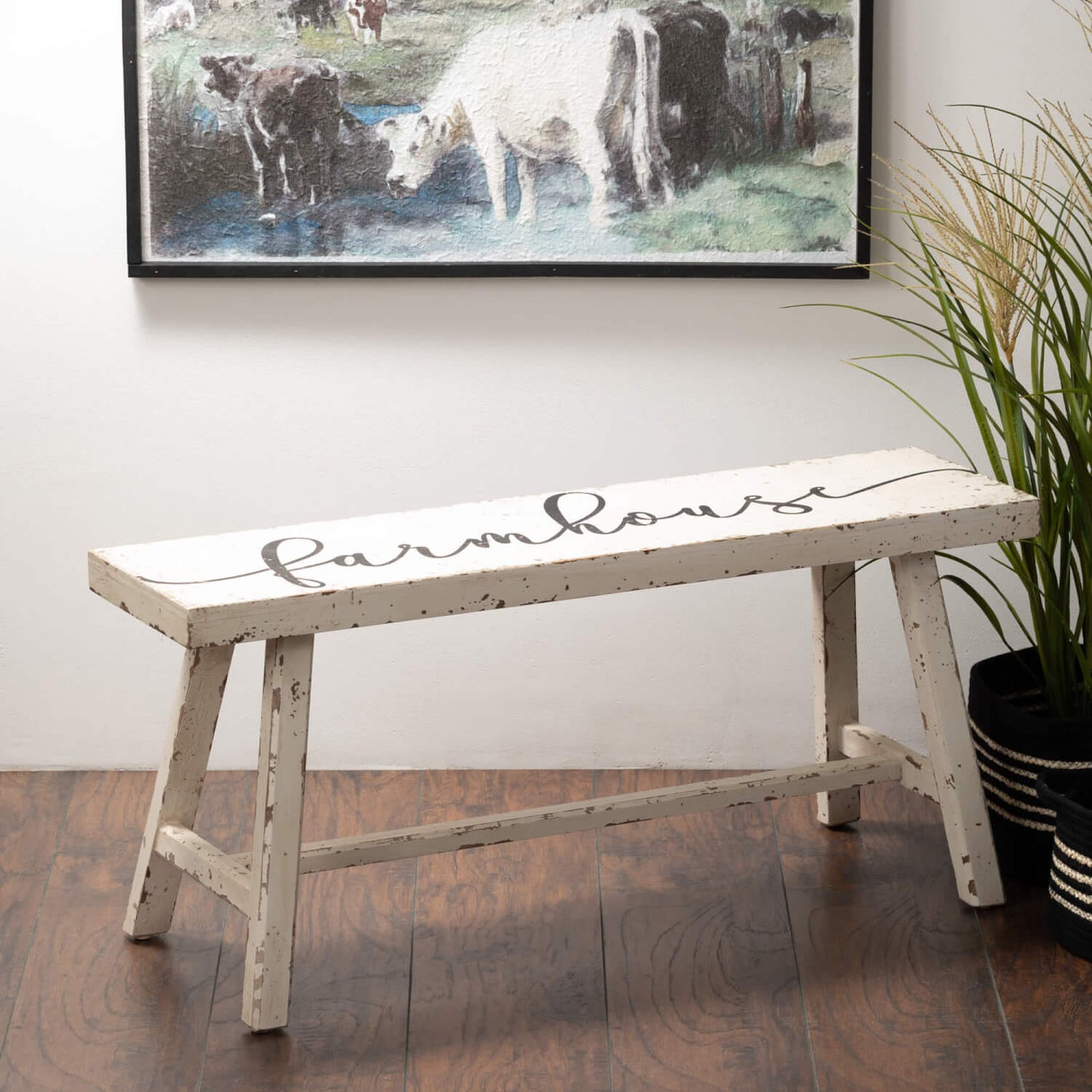 Decorative Antique Farmhouse Indoor Bench