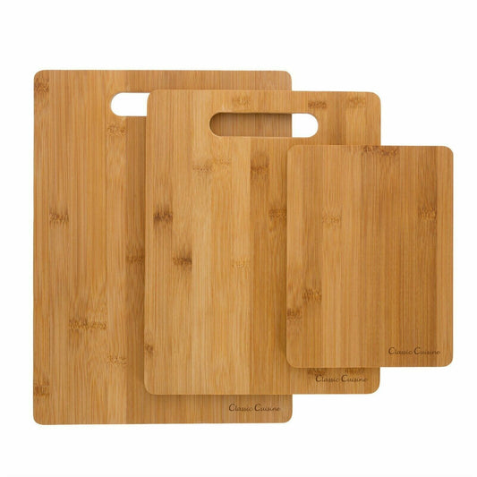 3-PCS Organic Bamboo Cutting Board-navacava.com
