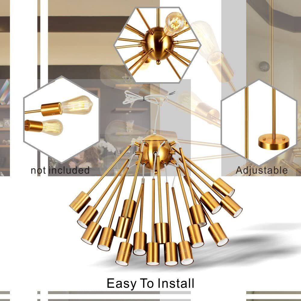 Modern 18 Light Fixture Sputnik Chandelier